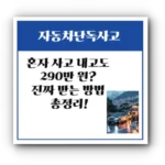 혼자 사고 내고도 290만 원 받았다? 단독 사고 치료비, 진짜 받는 방법 총정리!